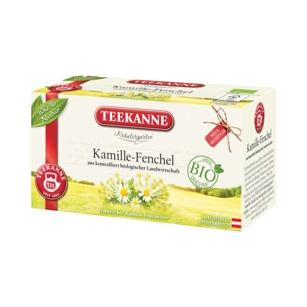 Teekanne Kräutergarten Bio Kamille-Fenchel, 20 Teebeutel im Kuvert